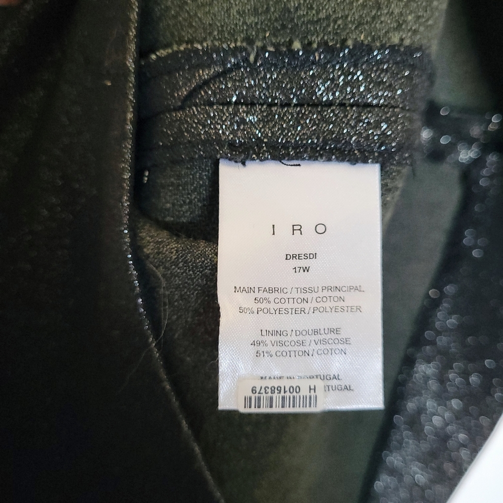 REVOLVE- IRO Dresdi V-Neck Mini Dress. Metallic black bodycon stretch - Picture 9 of 10